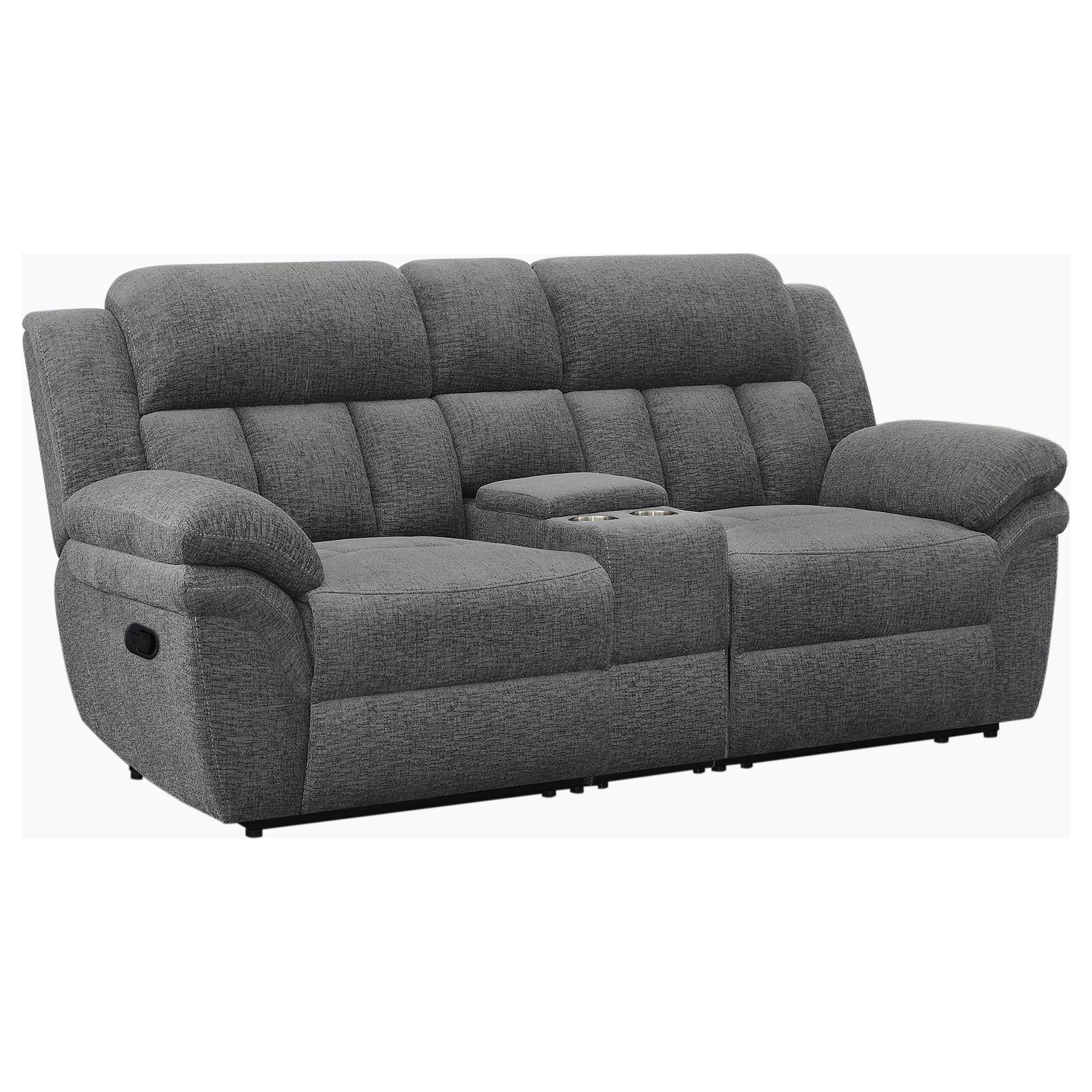 Coaster Furniture Bahrain 609542 Upholstered Motion Loveseat - Charcoal IMAGE 1